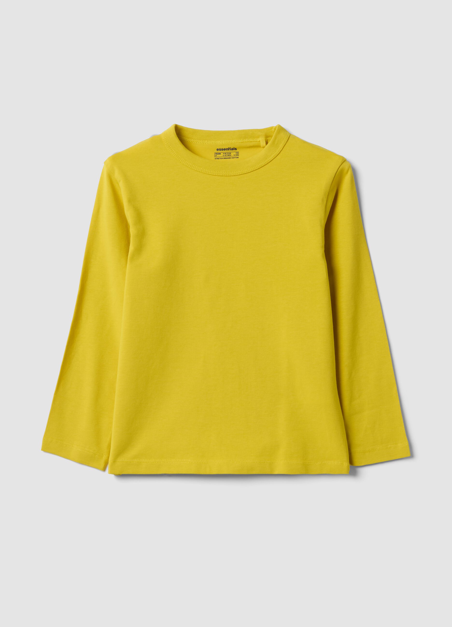Gelbes Langarm-T-Shirt aus Bio-Baumwolle