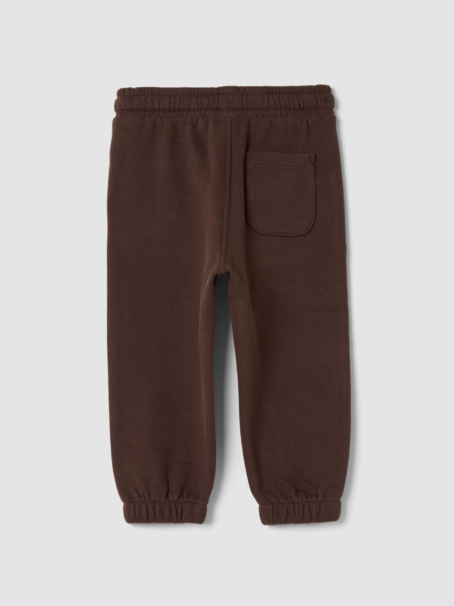 Pantaloni jogger marrone in puro cotone organico_1