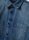 Blue pure cotton denim shirt, regular fit_5
