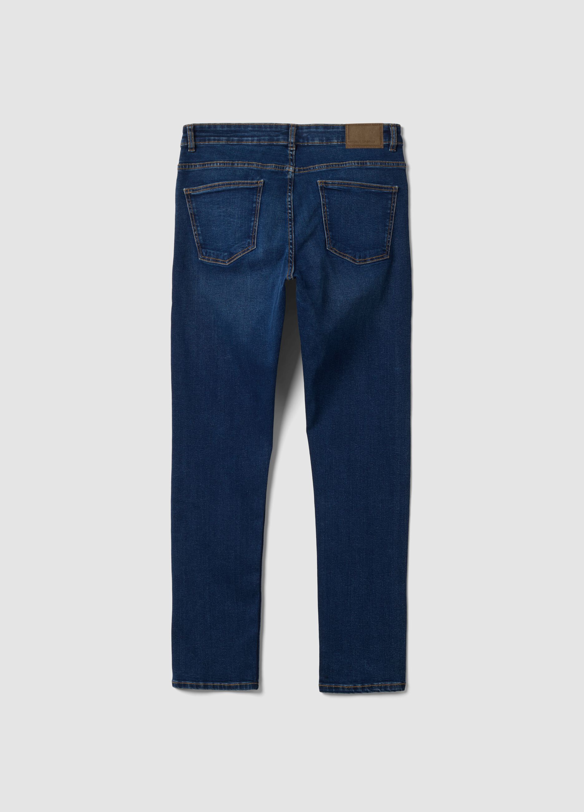 Blaue Skinny-Fit-Jeans aus Stretch-Baumwoll-Denim