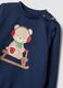 Navy blue pure cotton crew-neck pyjamas_3