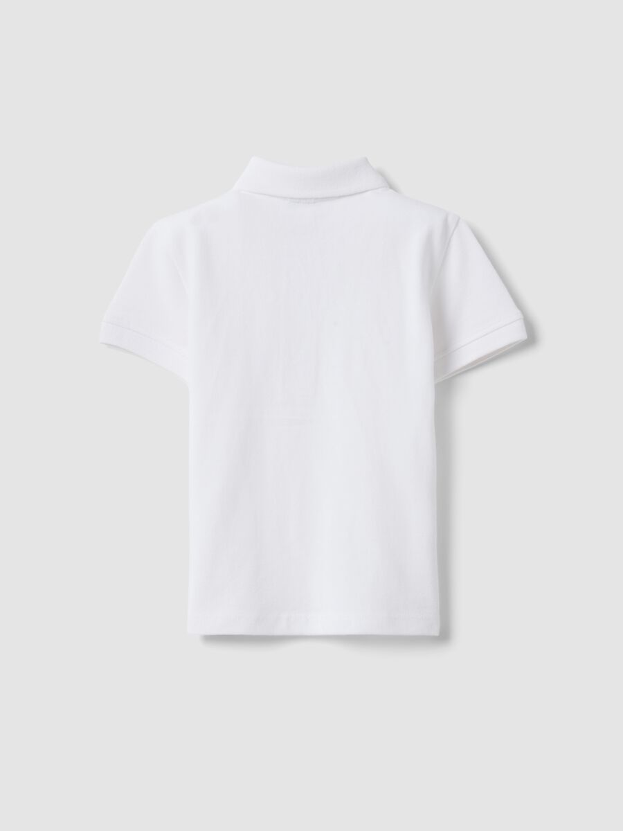 White organic cotton polo shirt for boys, regular fit_1