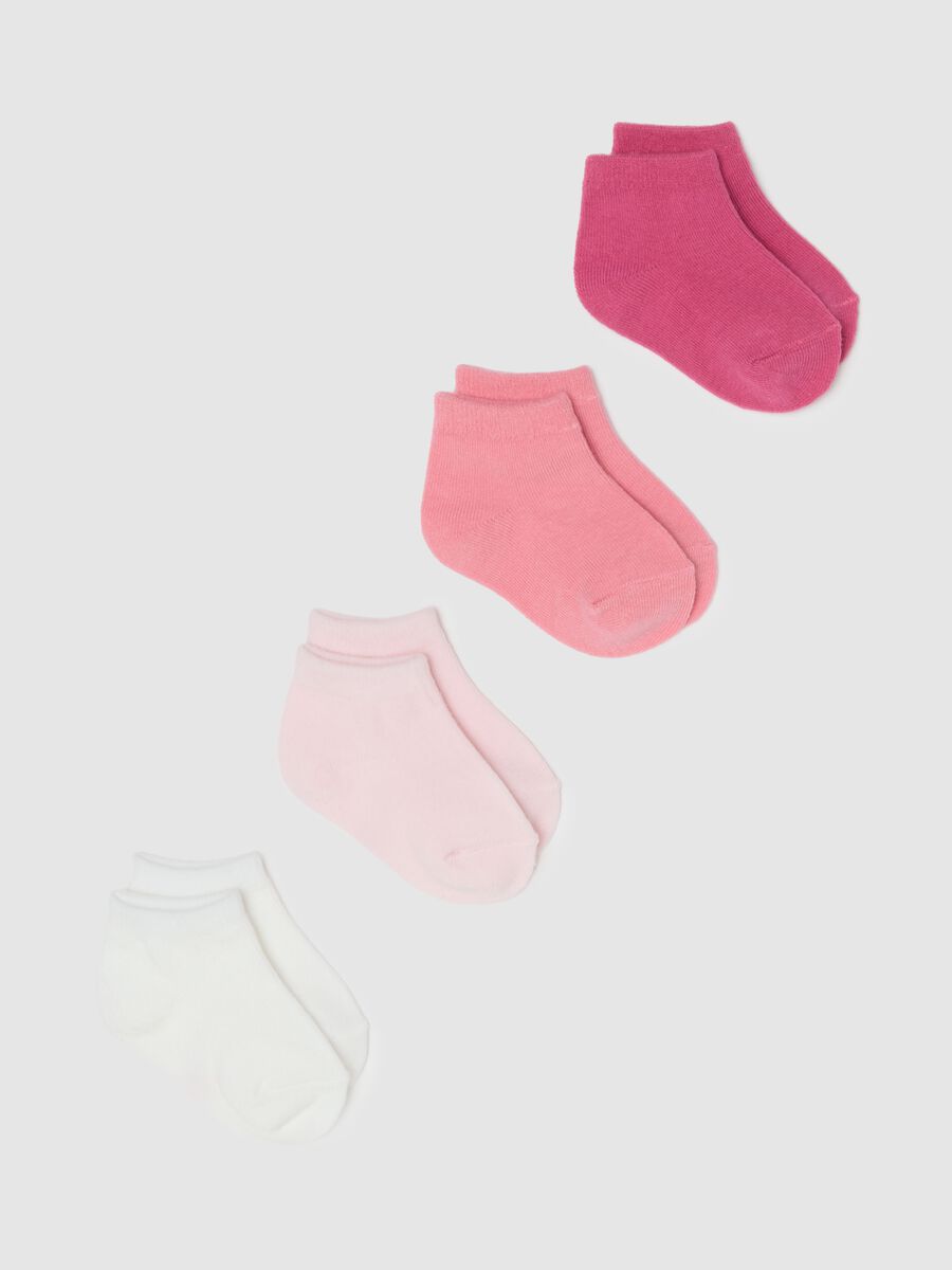 Multipack of short multicolor cotton blend socks for baby girl with regular fit_0