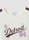 T-shirt branca em algod&atilde;o puro com gola redonda e estampado Detroit_1