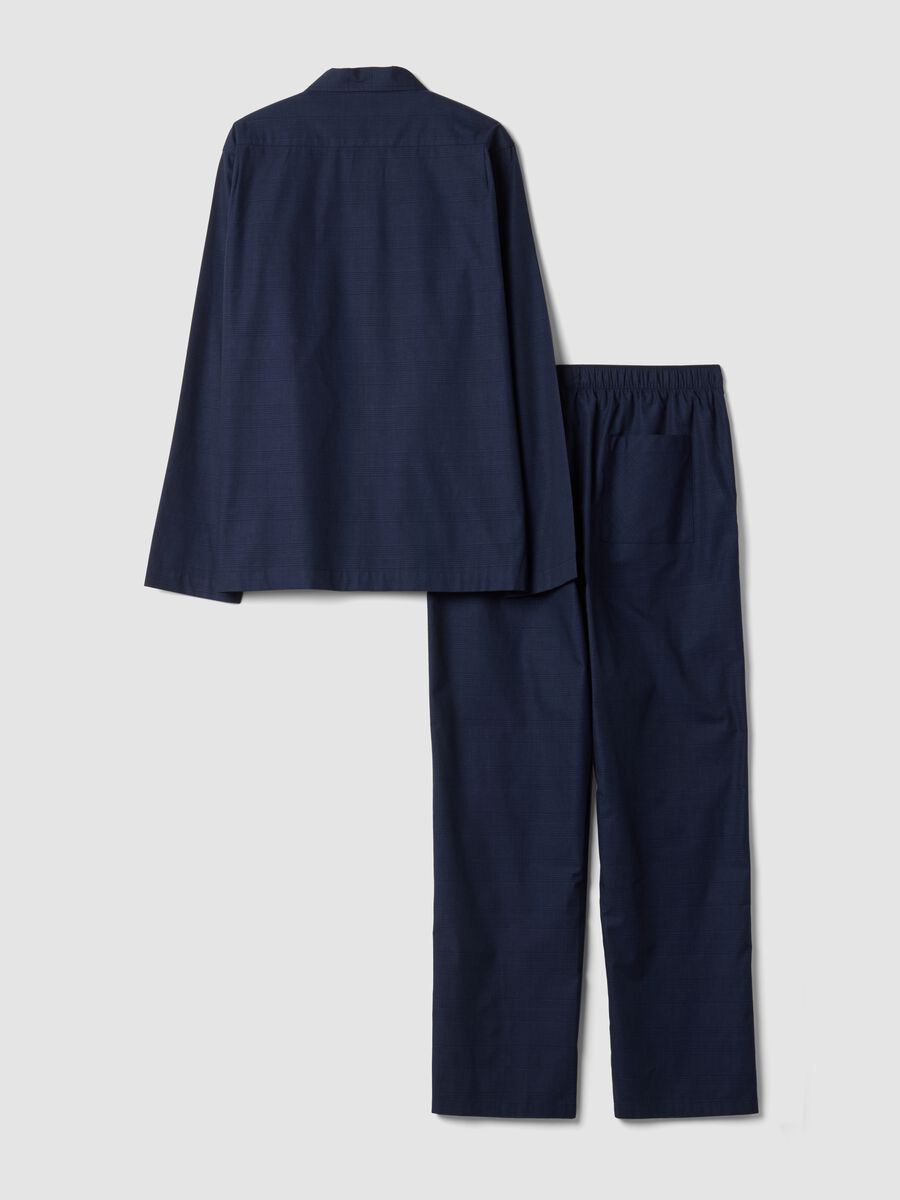 Blue pure organic cotton pyjamas with collar_6