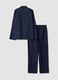 Blue pure organic cotton pyjamas with collar_6