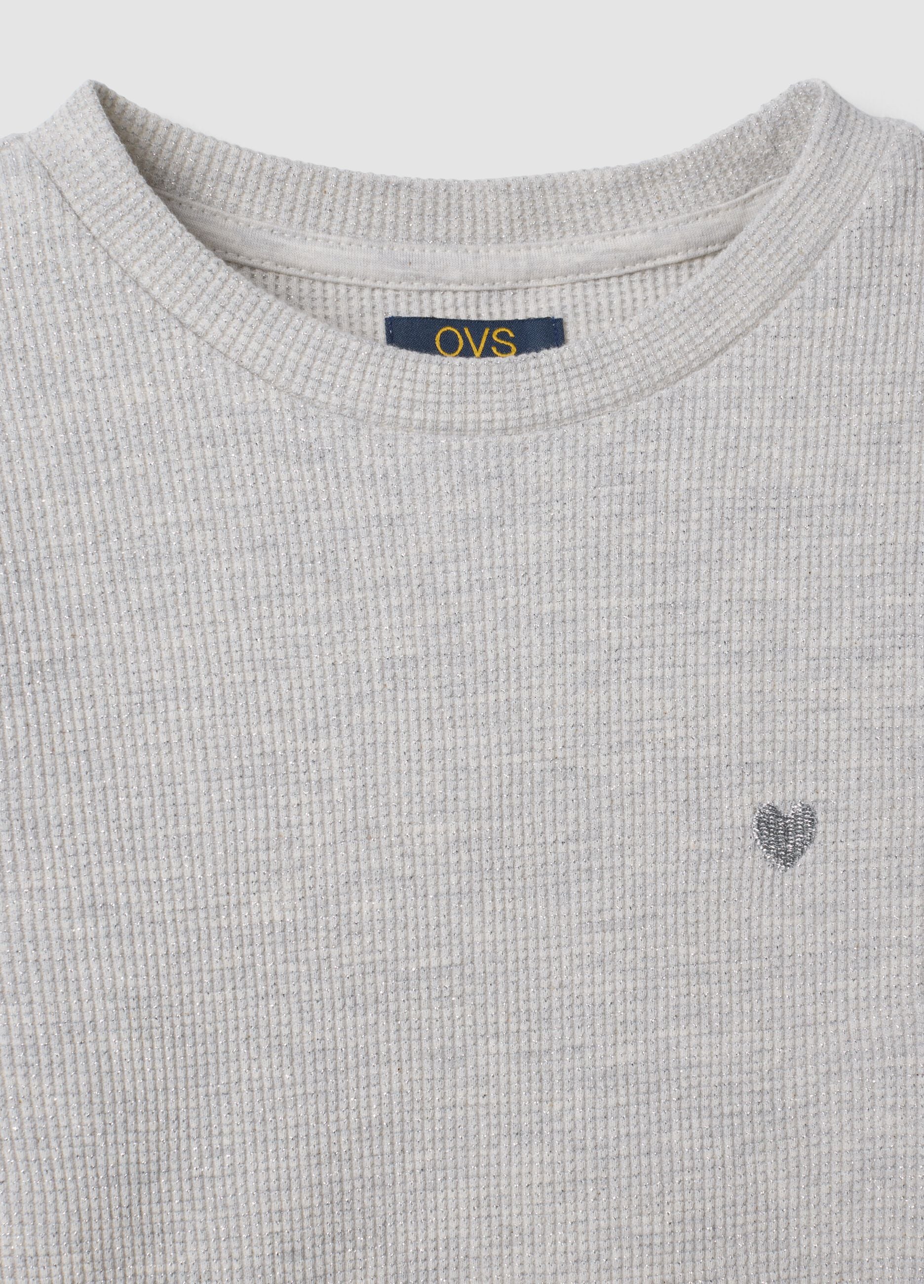 Marl grey cotton-blend crew-neck T-shirt