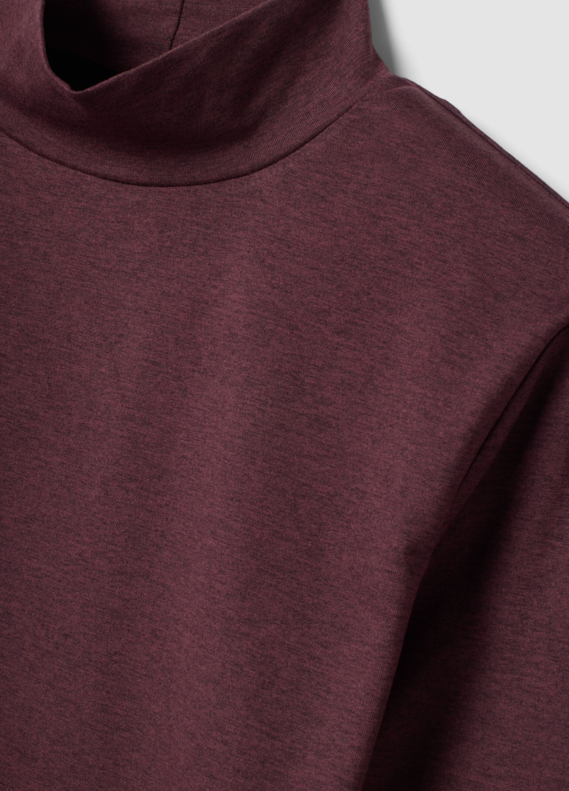 T-shirt viola crop in tessuto elasticizzato con collo rialzato Easy Dry ALTAVIA STUDIO