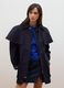 Blue pure cotton parka with hood, oversized fit_0