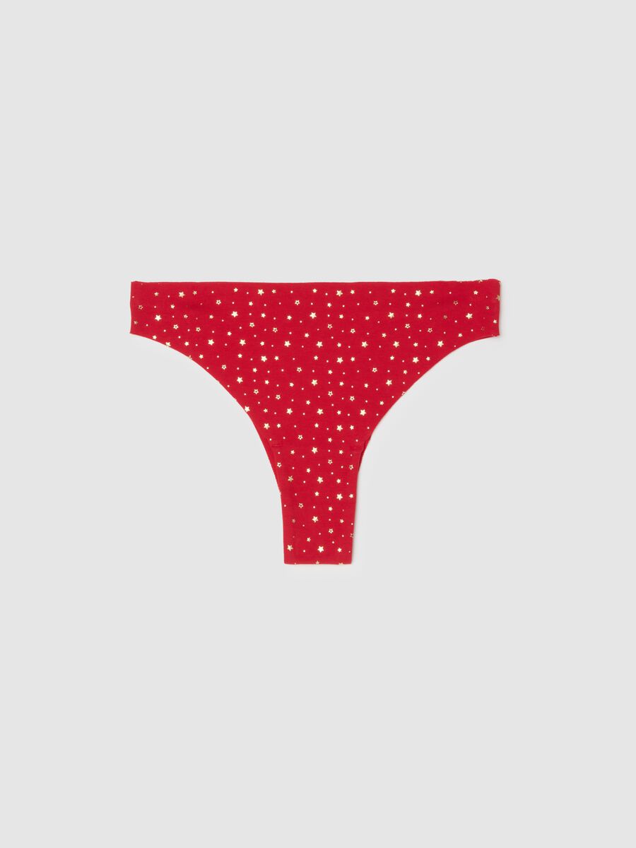 Red Brazilian briefs in stretch cotton with print_4