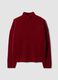 Red stretch wool jumper with raised neck_4