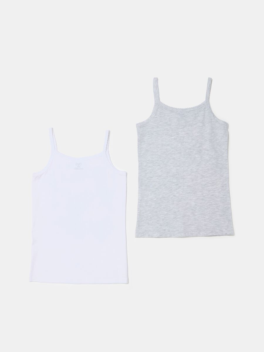 Two-pack vests in organic cotton with bow_1