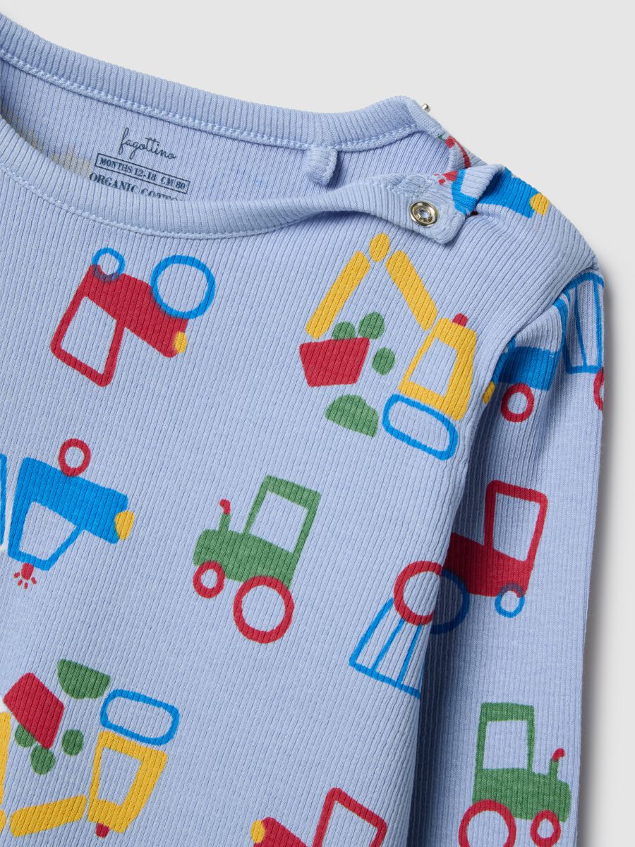Multicoloured regular fit baby pyjamas in cotton blend with print_3