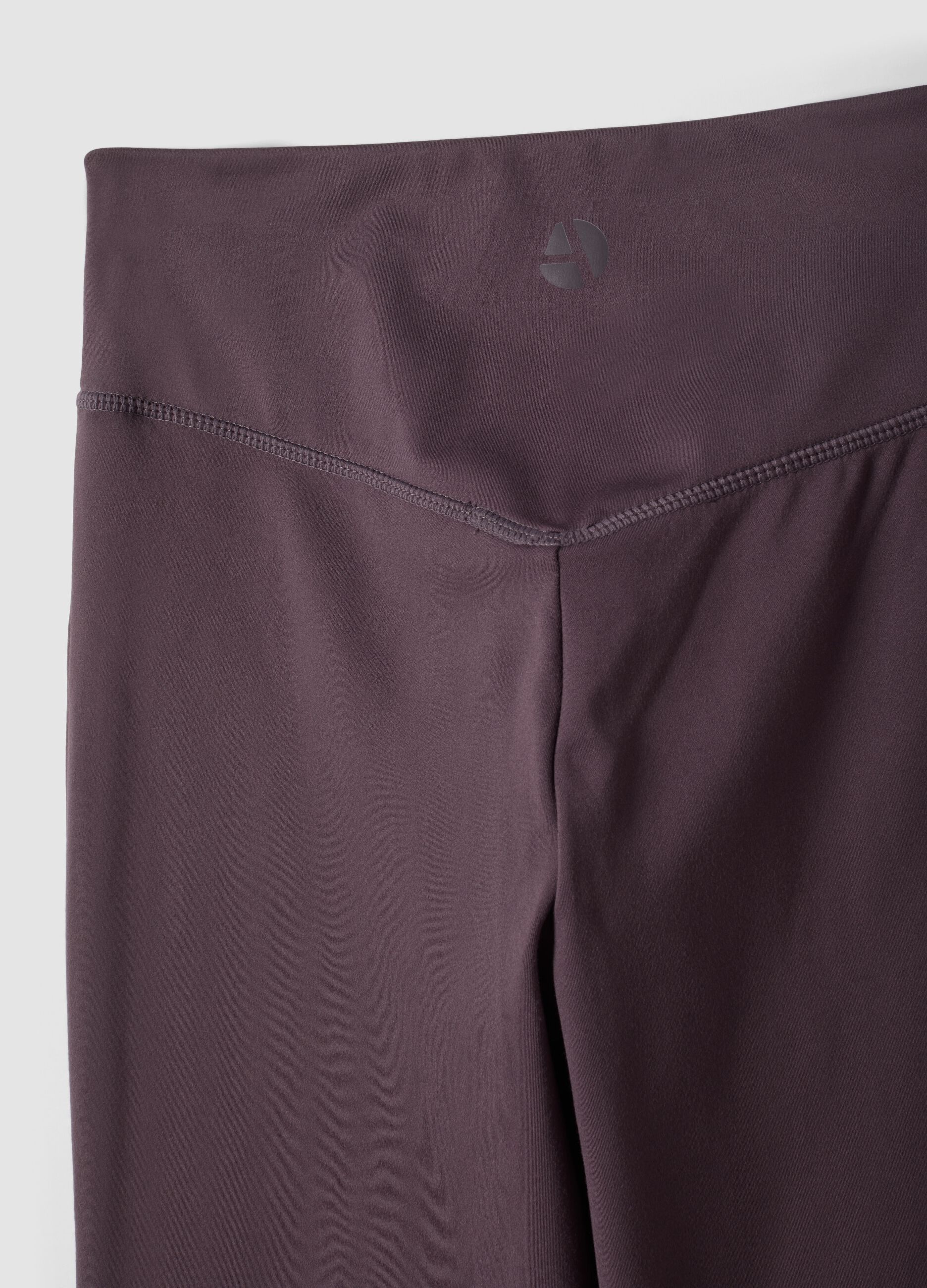 Purple Flared Leggings in Stretch Fabric
