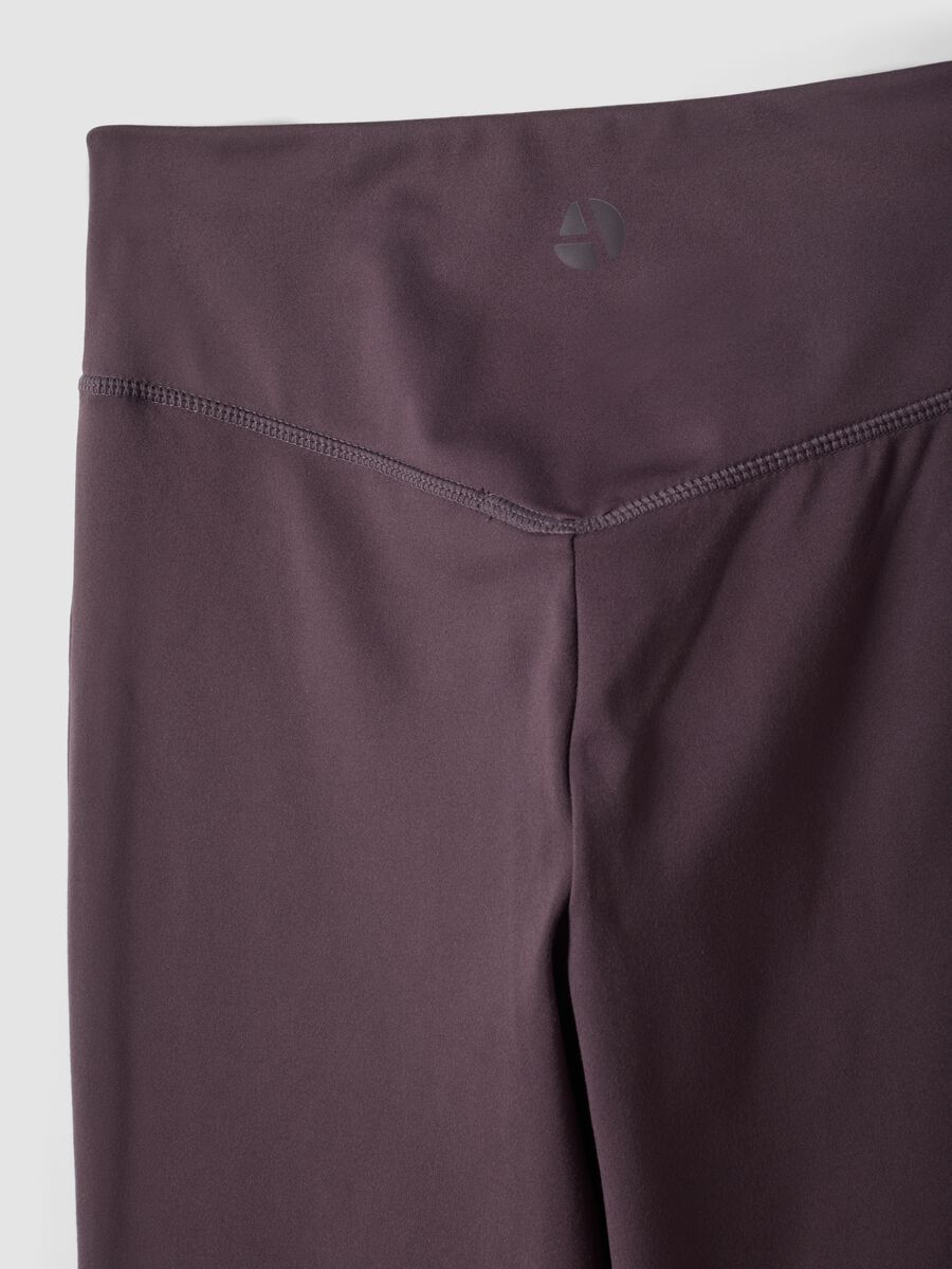 Purple Flared Leggings in Stretch Fabric_9