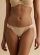 Beige microfibre regular fit briefs with lace details_1