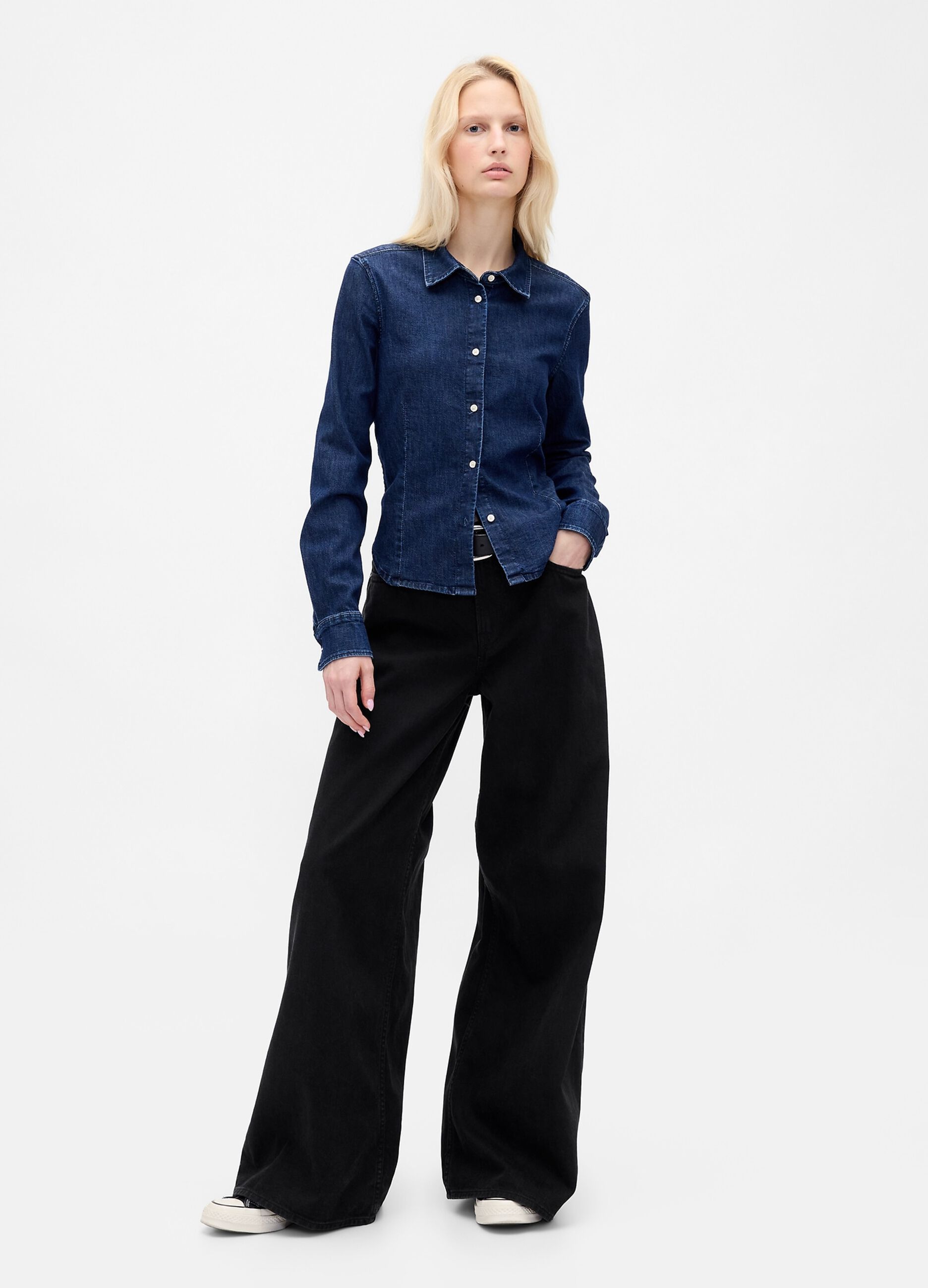 Black Trousers in Lyocell and Cotton