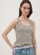 Brown striped pure cotton regular-fit tank top_0