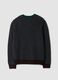 Dark grey crew-neck jumper in stretch wool and alpaca, regular fit_2