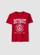 Boys' Regular Fit Pure Cotton Red T-shirt with Print_3