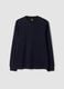 Blue pure cotton V-neck T-shirt, regular fit_0