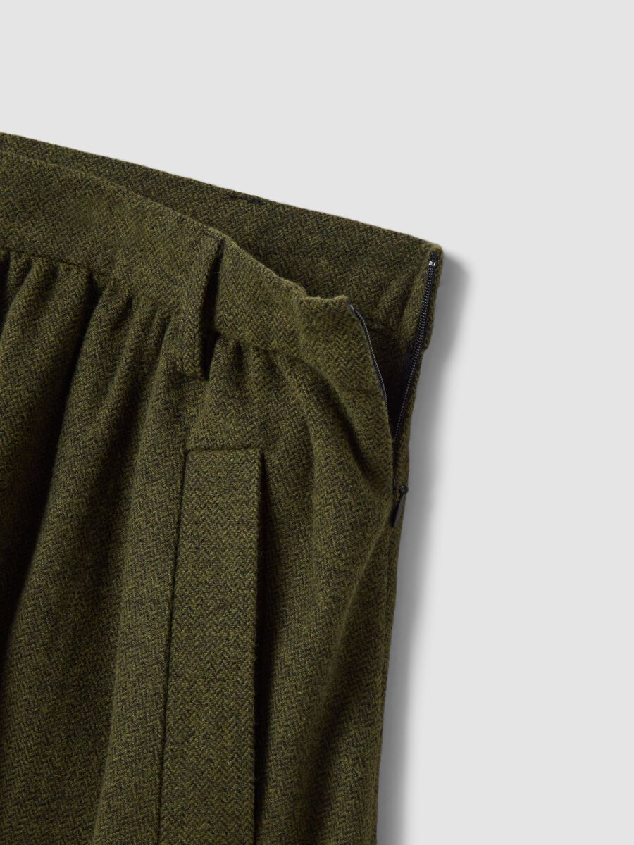 Green wool-blend midi skirt_1