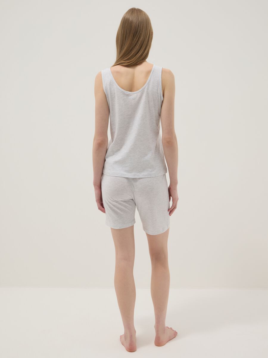 Grey stretch cotton pyjama regular fit with strawberries_2