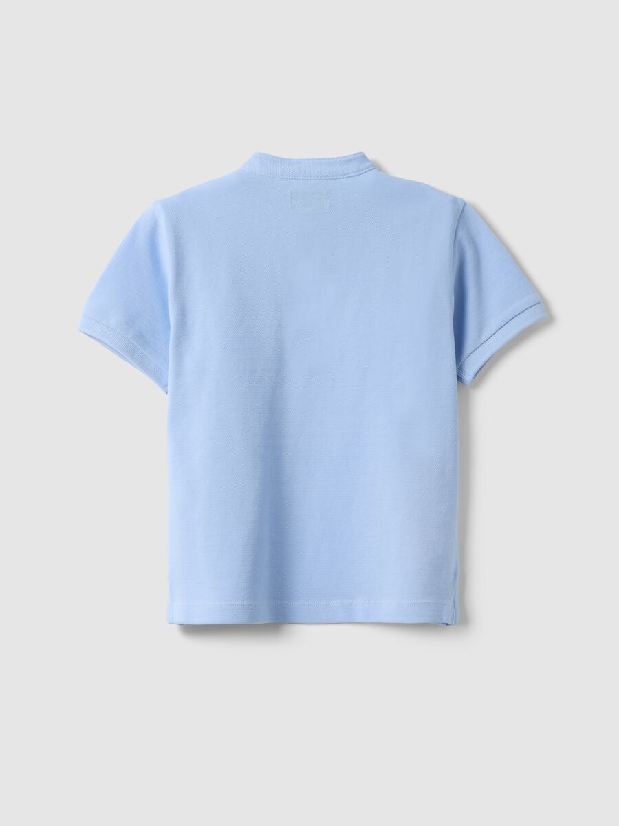 Regular fit blue cotton polo shirt for children_1