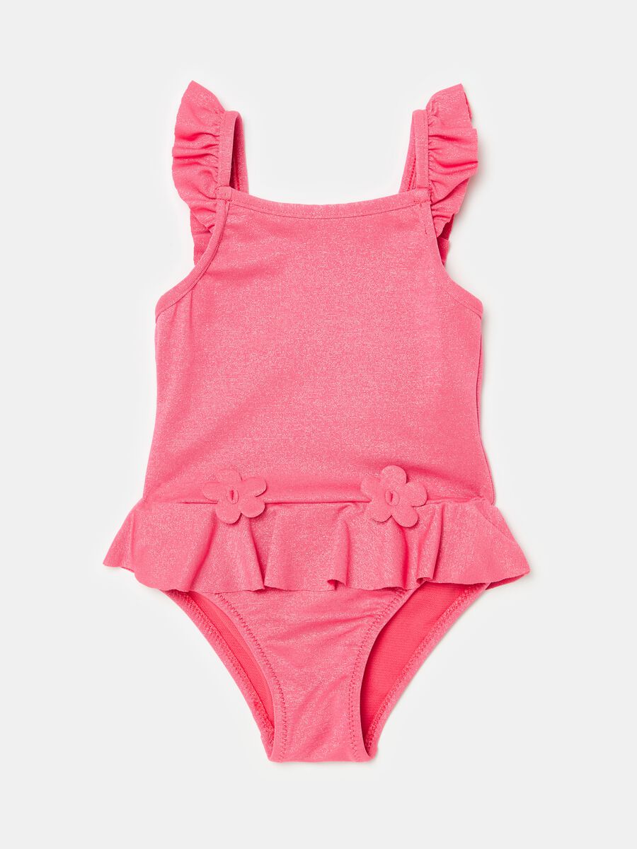 One-piece swimsuit in lurex with flounce_0