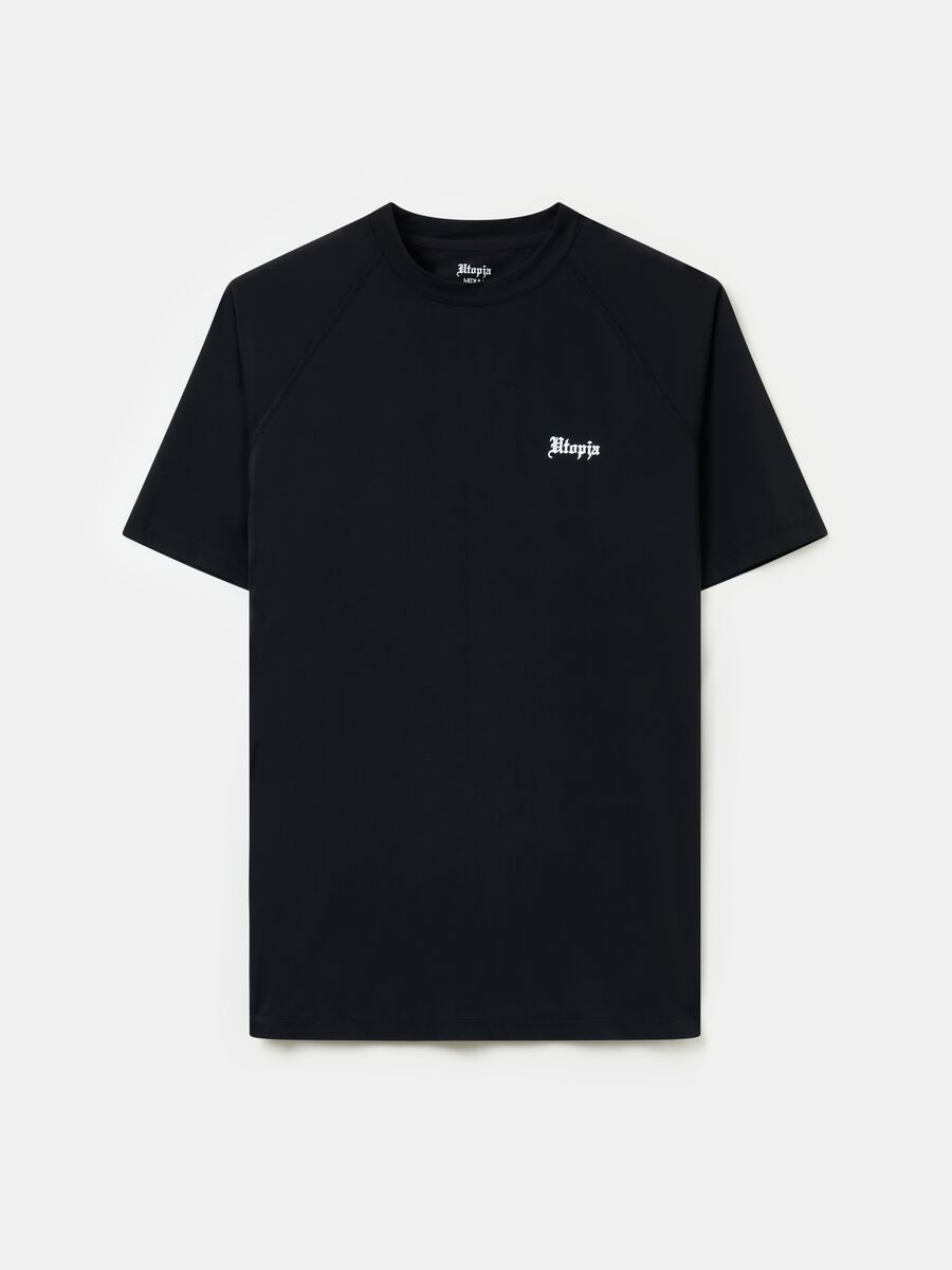 Short Raglan-Sleeved T-shirt Black_4
