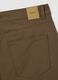 Brown cotton blend slim fit trousers_5