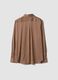 Camicia marrone in tessuto elasticizzato con fantasia regular fit_2