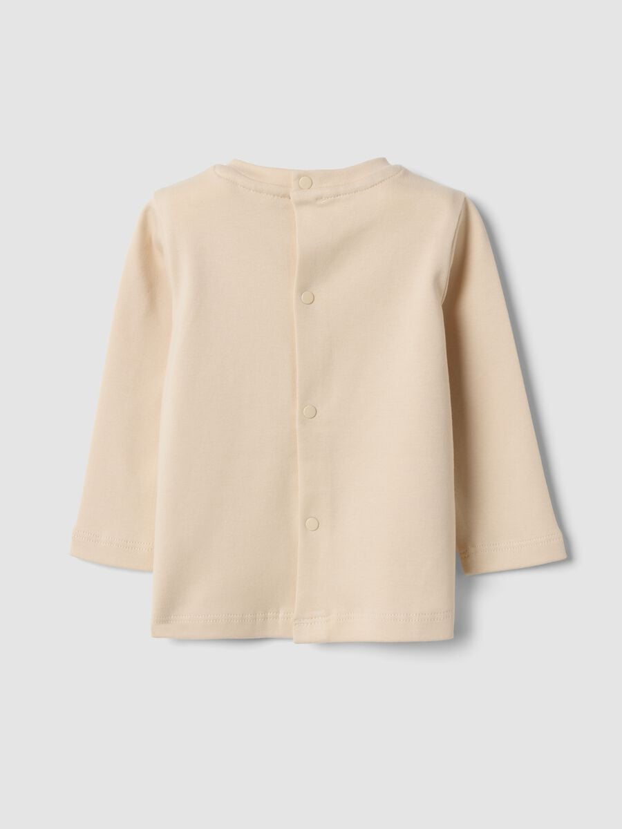 Beige organic cotton crew-neck T-shirt_1