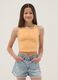 Orange fitted stretch cotton girls&rsquo; vest top with embroidery_0