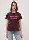 Red pure cotton T-shirt with front slogan, regular fit_2