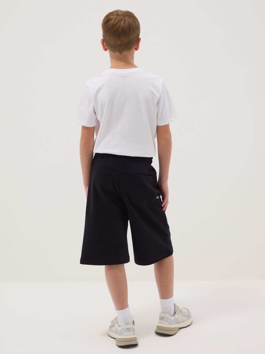 Schwarze Jungen-Shorts aus reinem Baumwolle, relaxed fit_2