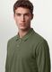 Green long-sleeve organic cotton piqu&eacute; polo, regular fit_0