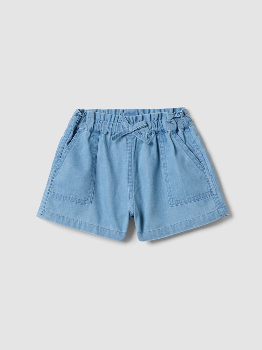 Sky-blue pure cotton shorts_0