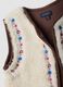 White crew-neck gilet with floral embroidery, regular fit_4
