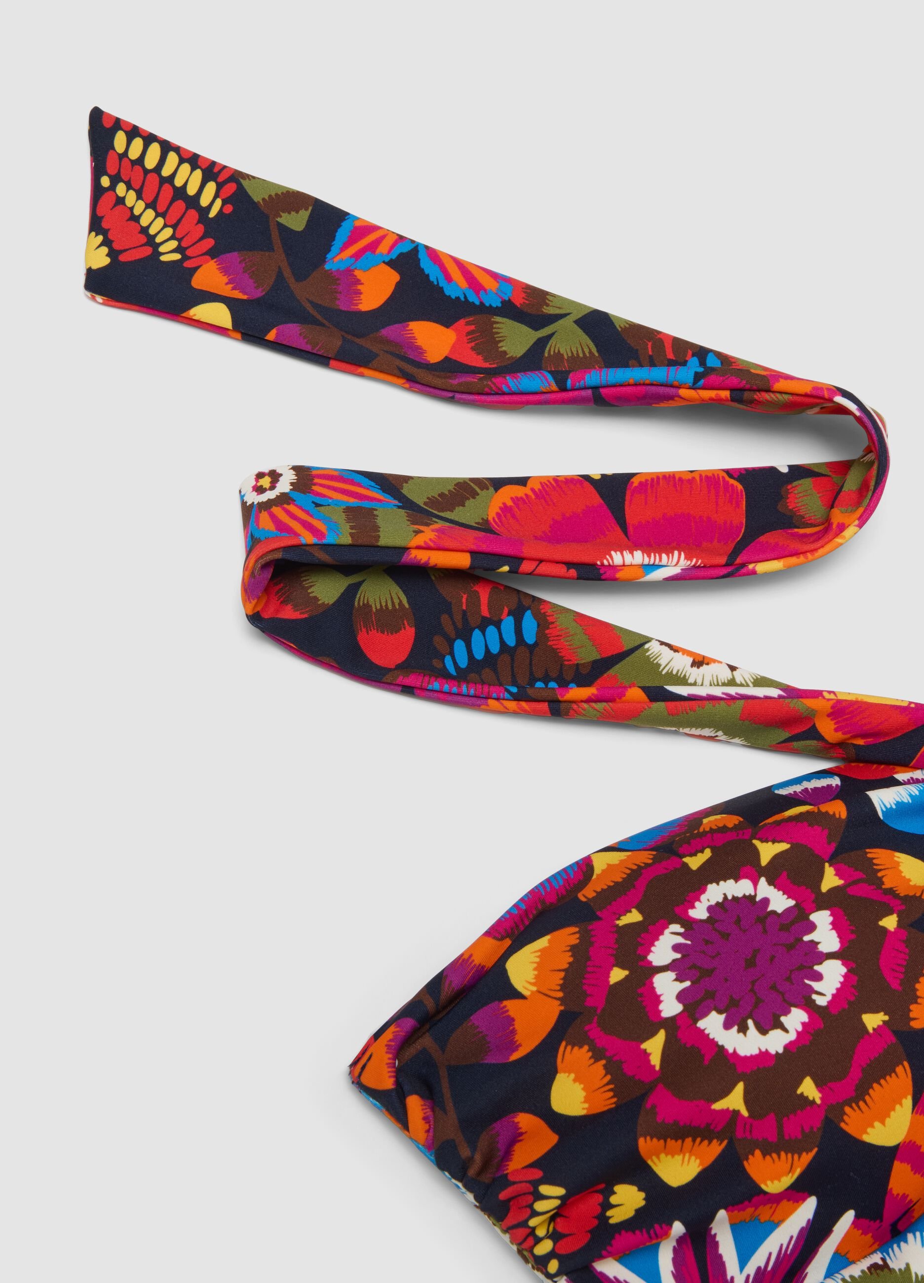 Multicolour stretch fabric swimsuit