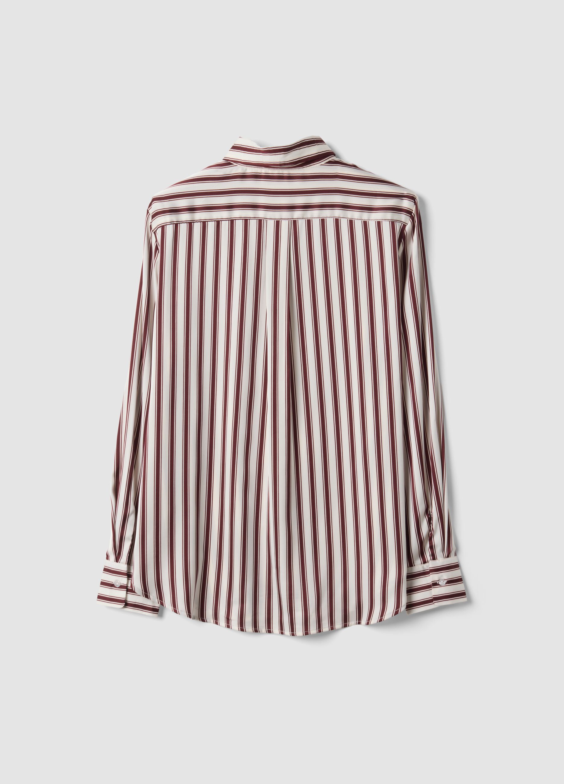 Camicia bianca in tessuto elasticizzato a righe regular fit