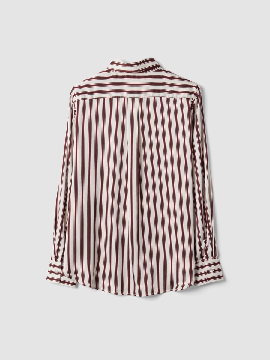 Camicia bianca in tessuto elasticizzato a righe regular fit_2