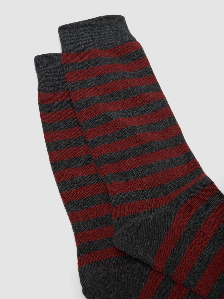 Three-pack of blue mid-calf socks in stretch organic cotton_1