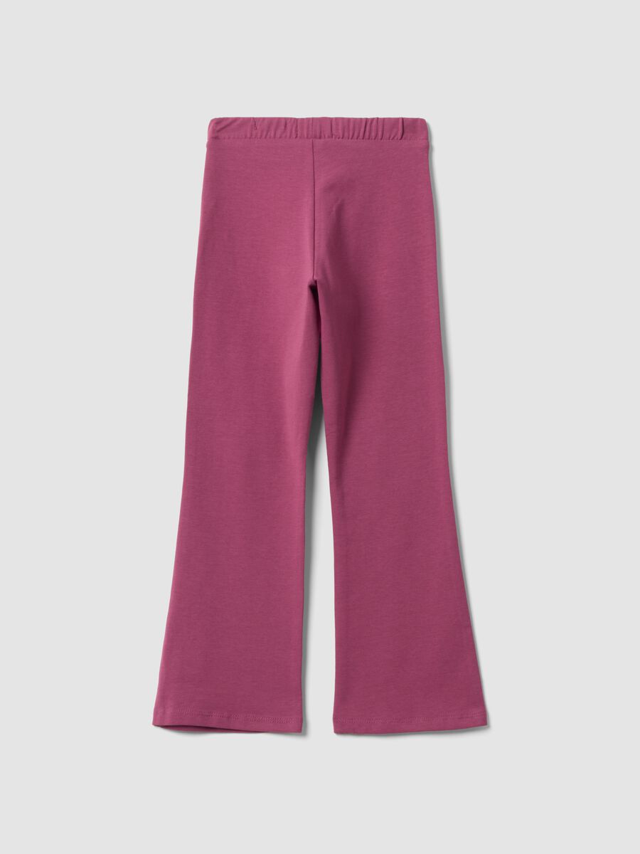 Pink cotton-stretch flared leggings_1