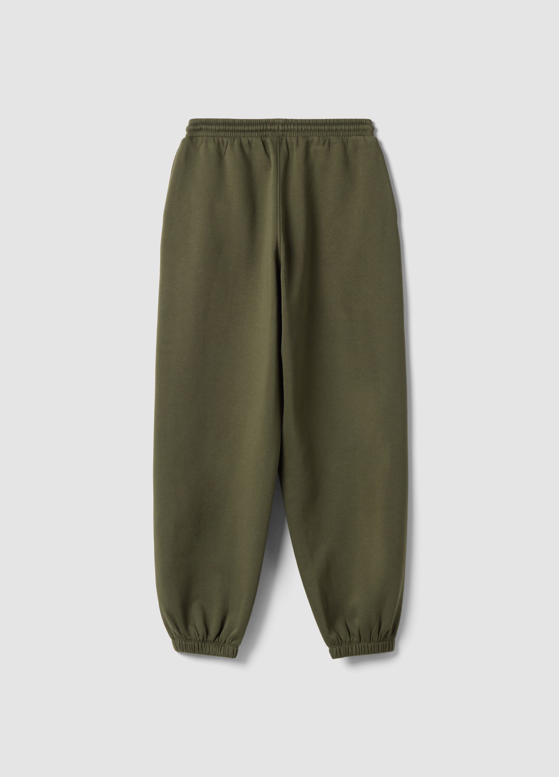 Pantaloni jogger verdi in misto cotone con coulisse