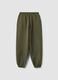 Pantaloni jogger verdi in misto cotone con coulisse_2