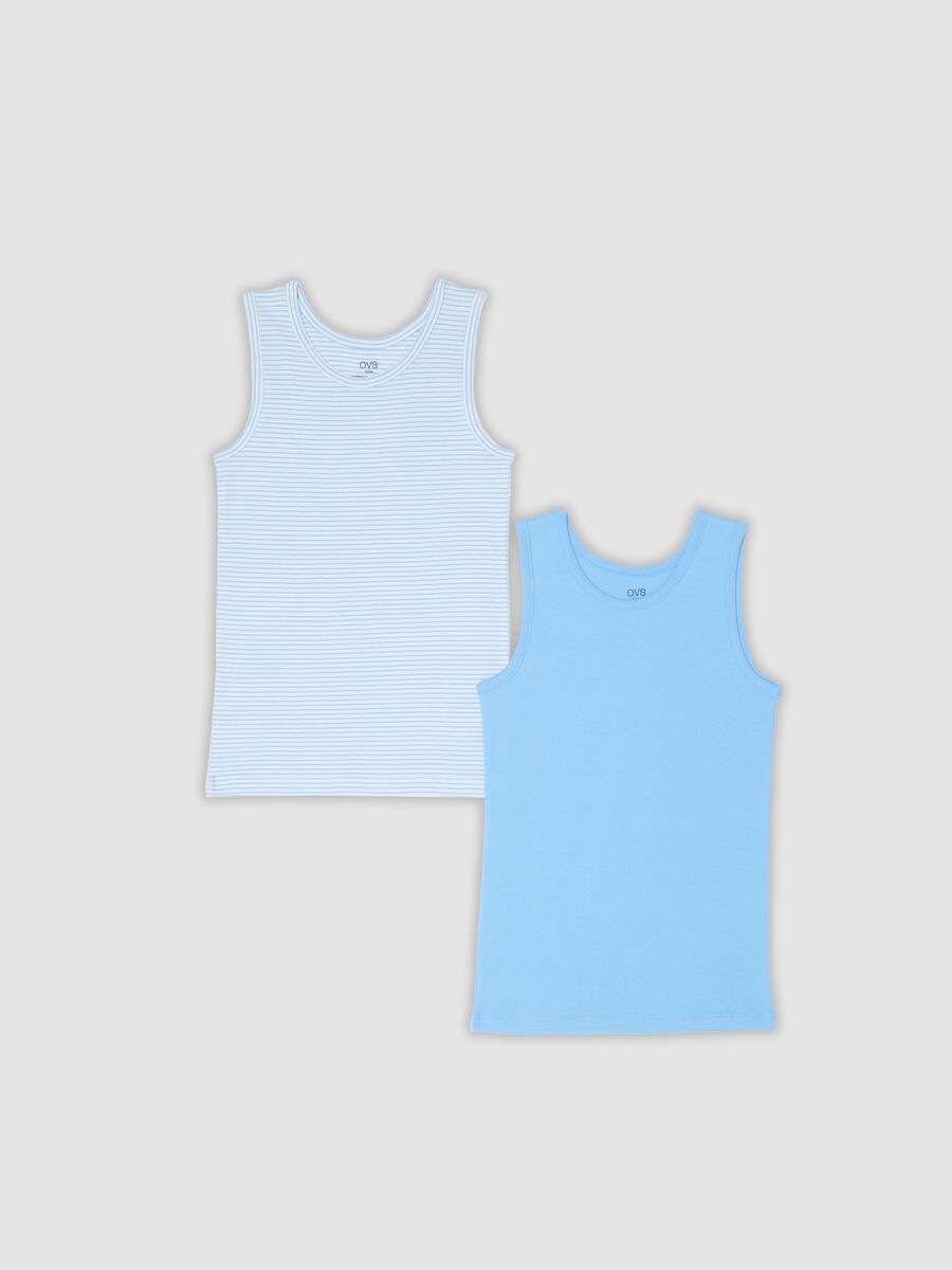 2-pack of blue organic cotton regular-fit vest tops for kids_0