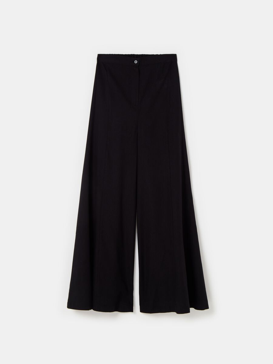 Flare-fit wide-leg trousers_3