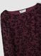 Violettes Stretch-T-Shirt mit beflocktem Blumenmotiv_5