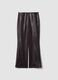 Leggings marroni flare con vita regular ed elastico_4